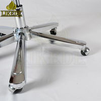 Base de chaise de bureau pivotante en fer chromé avec roulettes, mécanisme d'inclinaison rotatif à 360 degrés et réglable en hauteur