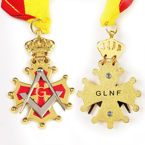 Neues <span class=keywords><strong>Design</strong></span> Jungfrau Maria Freimaurer-Medaillen Jesus Miniatur Günstiger Preis Tischdekoration Halskette Freimaurer-Medaillen mit Band - Product Image 1