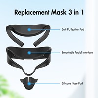 Support d'interface faciale 5 en 1 pour Meta Quest 3S, coussin de protection facial en mousse de cuir PU résistant à la transpiration, accessoires VR souples