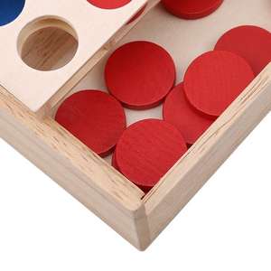 Juguete educativo de aprendizaje temprano para niños, juguete multijugador, caja de madera, multicolor, tridimensional, cuatro en fila, tablero de juego de ajedrez - Product Image 4