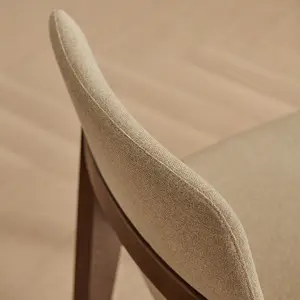 Wholesale Nordic Modern Solid Wood Dining Chair Gray Wood Economy Modern Simple Cloth Chair Leisure Hotel Restaurant Home Chair