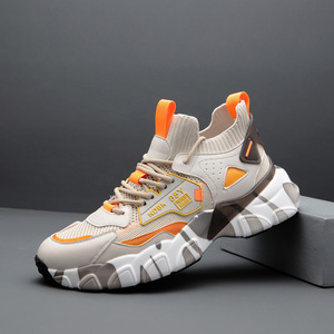 Calzado deportivo informal al por mayor, económico y de alta calidad, con tejido de malla con nervaduras, logotipo personalizado, calzado deportivo para hombre - Product Image 2