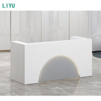 Comptoir de salon de coiffure moderne nordique Liyu, comptoir de salon de beauté, table de coiffeur, style nordique simple, table de caisse en bois, hôtels