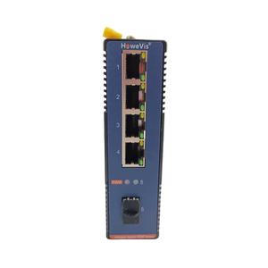 Switch Industrial Howevis de 100M con Enlace Ascendente de Fibra, Switch Ethernet No Administrado de Cinco Puertos - Product Image 1