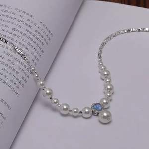 2024热销款 '白色双层珠项链银雪花吊坠，独特的设计和优雅的美味 - Product Image 5