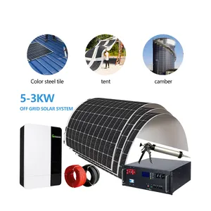 3KW 5KW 10KW 15KW 20kW 30Kw 50kw fotovoltaico tắt lưới bộ hoàn chỉnh bộ màng mỏng hệ thống bảng điều khiển năng lượng mặt trời linh hoạt