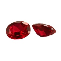 Rubis de taille ovale, pierre précieuse en vrac, par gramme, cultivé en laboratoire, traité thermiquement, taille et diamètre du trou personnalisables pour la fabrication de bijoux