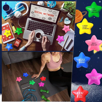 Balle anti-stress en mousse PU en forme d'étoile avec logo personnalisé, citation de motivation personnalisée, jouet anti-stress en forme d'étoile pour cadeaux promotionnels