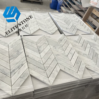 Chevron carrara chevron mosaïque marbre carrelage mosaïque