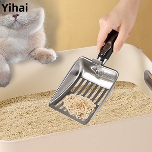 Pala de arena para gatos de acero inoxidable grande ecológica con gancho, caca de gato de <span class=keywords><strong>Metal</strong></span>, Tofu, arena, suministros de limpieza, cuchara para arena para gatos - Product Image 1