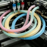 Selang PTFE Terlaris Multi Stripe Selang PTFE Food Grade Molding Grade Pipa PTFE Multi Stripe Konstruksi Dinding Tipis