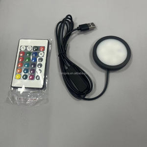 Sıcak satış USB RGB <span class=keywords><strong>LED</strong></span> altında kabine 3d baskı Puck işık uzaktan kumanda raf sayacı aydınlatma karavan Camper karavan Spot lamba - Product Image 3