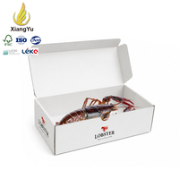 Boîte à homard en carton blanc écologique, personnalisable, en matériaux recyclés, pour l'expédition de fruits de mer, avec gaufrage, vente en gros