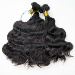 Natural Deep Wave Raw Bulk Indian <b>Hair</b> <b>Braiding</b> Virgin Remy <b>Hair</b> <b>Extensions</b> 100% Unprocessed Wholesale 100g Single Weft 12A - Product Image 1