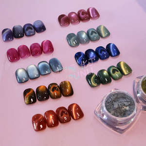 Mắt mèo từ sơn móng tay sắc tố-9D mắt mèo màu sắc tố móng tay từ tính-sắc tố từ tính màu xanh lá cây và màu xanh - Product Image 3