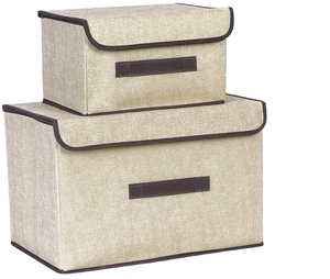 Bacs de rangement pliables en tissu, conteneurs, paniers avec couvercle, pour maison, chambre, placard de bureau - Product Image 1