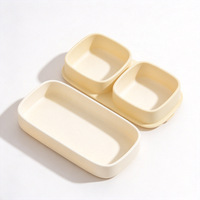 Bol à repas rectangulaire en silicone pour bébé, boîte à lunch portable avec ventouse et assiette compartimentée, compatible micro-ondes, vaisselle de voyage pour enfants
