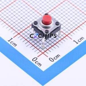 SKHWAQA010 Tactile Switch Through hole Component (THT)-4P,6x6mm Switch Single Pole Single Throw Round Button Through Hole 6mm - Product Image 1