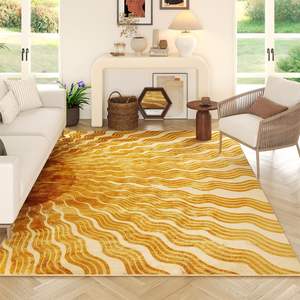 Alfombra de Estilo Persa, Rectangular, con Patrón Geométrico de Medallones, de Fibra de Poliéster, para Sala de Estar, Antideslizante, Fácil de Limpiar - Product Image 2