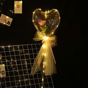 Hot-selling Qixi Valentine's Day <b>LED</b> Rose Heart Pop <b>Ball</b> Light-Up Toy Party Toy Birthday Viral Bouquet Pop <b>Ball</b> Wholesale - Product Image 4
