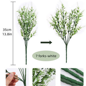 <span class=keywords><strong>Plante</strong></span> verte artificielle artificielle pour l'extérieur 7 fourchettes lavande fleur artificielle <span class=keywords><strong>plante</strong></span> fenêtre décoration pointue épi de blé grappes - Product Image 5