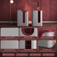 Qianhao - Mobilier de bureau commercial de luxe moderne haut de gamme en MDF, ensemble complet carré, pour restaurant, salon, réception