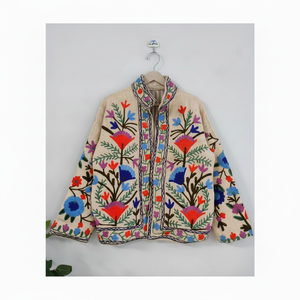 Veste en tissu Suzani en velours 2025, broderie florale, veste courte, faite à la main, veste unisexe d'hiver avec doublure en coton à l'intérieur - Product Image 1