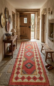 Southwestern Geometric Boho Wool Jute <b>Runner</b> <b>Rug</b> Handwoven Tribal Carpet Accent for Bedroom Living Room Hallway Entryway Home De - Product Image 4