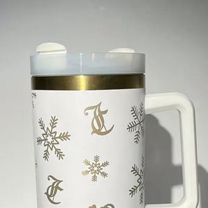 Custom Electroplating Gold Leakproof 40oz Gift Mug Trek Free Simple Leak Proof 40oz Tumbler with Handle and <b>Straw</b> Lid - Product Image 3
