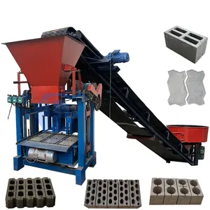 Machine de fabrication de briques de ciment à emboîtement solide semi-automatique machine de fabrication de blocs de briques creuses 4-35A ligne de production