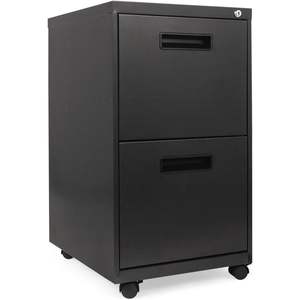 Alera PAFFCH Archivador metálico con pedestal y dos cajones, color carbón, 14 7/8w x 19-1/8d x 27-3/4h - Product Image 1