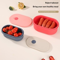 Boîte à lunch en silicone compatible micro-ondes, hermétique, compartiments isothermes, portable, design moderne et minimaliste, pour fruits