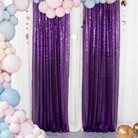 Rideau de fond floral simple à sequins dorés, panneaux 4ftx10ft, pour mariage et fête