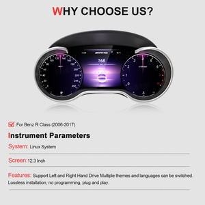 Navihua - Tableau de bord numérique LCD pour voiture, compteur de vitesse automatique, cockpit pour la série Benz W205 ML GL GLE GLS GLA CLA GLC W204 - Product Image 6