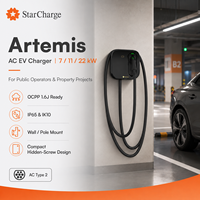 Chargeur de véhicule électrique AC StarCharge Artemis 11 kW Type 2 OCPP RFID pour les stations de recharge des lieux de travail et des propriétés commerciales