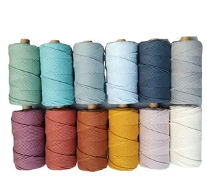 Groothandel Superzachte 100% Katoenen Touw 3Mm 100M Draad Macrame Touw Voor Wandtapijt