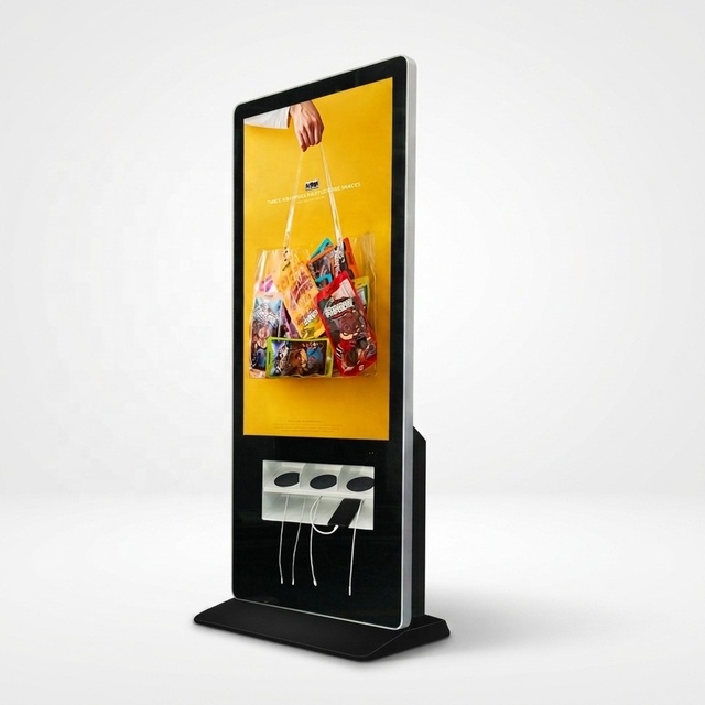 55 Inch Android Mobile Phone Charging Station Kiosk Fast Charger Digital Signage Kiosk Wireless Charging LCD Advertising Totem