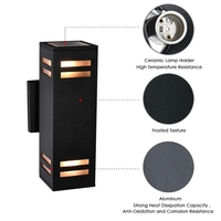 Applique murale extérieure LED cylindrique moderne en aluminium, étanche IP65, 110-240V, pour jardin et porche