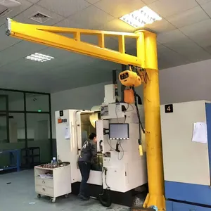 Custom Floor Mounted Fixed Jib Crane With Electric Wire Rope Lift