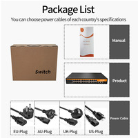Switch POE TINCAM 48V Jarak 100/250 Meter 24*POE +2*10/100/1000M Uplink Desktop Vlan Switch Jaringan untuk Kamera Hikvision