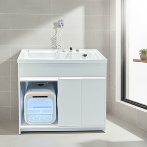 Transparent Freestanding <strong>Pet</strong> Spa Bathtub with Ozone Spa Dog Bathtub Massage Machine Air Bubble Feature for <strong>Pet</strong> <strong>Cleaning</strong> <strong>Bathing</strong> - Product Image 1