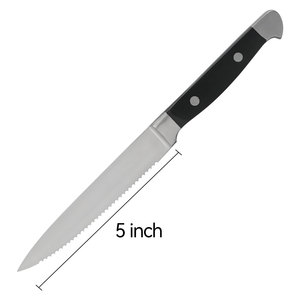 TOALLWIN Ensemble de 6 couteaux à steak en acier inoxydable, tranchants et dentelés, triple rivetés, pour la maison, les restaurants et les fêtes barbecue - Product Image 2