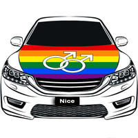 Housse de capot élastique personnalisée avec impression par sublimation, motif ours arc-en-ciel vif, pour accessoires de photographie et ornement de stand d'exposition