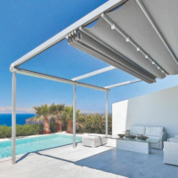 Pergola rétractable motorisée en aluminium, toit en tissu PVC imperméable, auvent pliable pour patio, jardin, villa, protection solaire