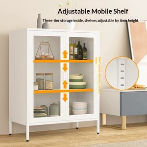 Aparador Nórdico de Hierro, Moderno y Sencillo, <span class=keywords><strong>Mueble</strong></span> de Almacenamiento para <span class=keywords><strong>Cocina</strong></span>, Armario para Té y Vino, Estrecho, Ultrafino, de Doble Puerta, para Comedor - Product Image 4