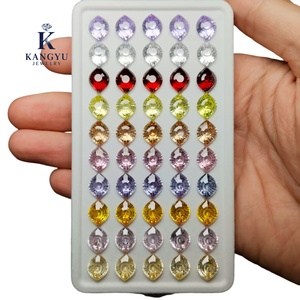 Chất lượng cao 5A tổng hợp Angel của mắt cắt 8x10mm rực rỡ cắt Cubic Zirconia đá Garnet mới hình dạng lỏng đá quý đồ trang sức - Product Image 1