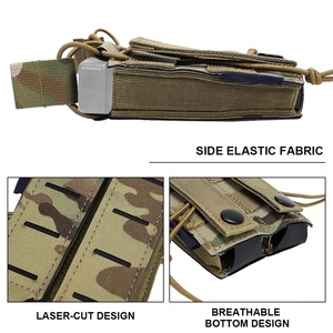 Sinairsoft - Bolsa Táctica Doble para Cargadores, Corte Láser, Nailon 500D, Molle, Bolsa de Cintura para Herramientas, Bolsa para Cargadores de Caza - Product Image 3