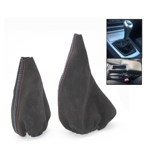 Penutup Boot pelindung kaki rem tangan Manual kerah pemindah gigi mobil untuk BMW- 3 Series E36 E46 E30 E34 M3 Z3 Suede kulit hitam - Product Image 6