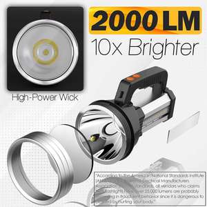 CITICITY Searchlight Powerful, Dual <b>Switch</b> with COB Side <b>Lights</b> Red Blue Flashing High Lumens for Outdoor Adventure, Emergency - Product Image 3