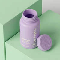 Bouteilles en plastique PET vides personnalisées avec bouchon CRC à large ouverture pour capsules et gommes de santé